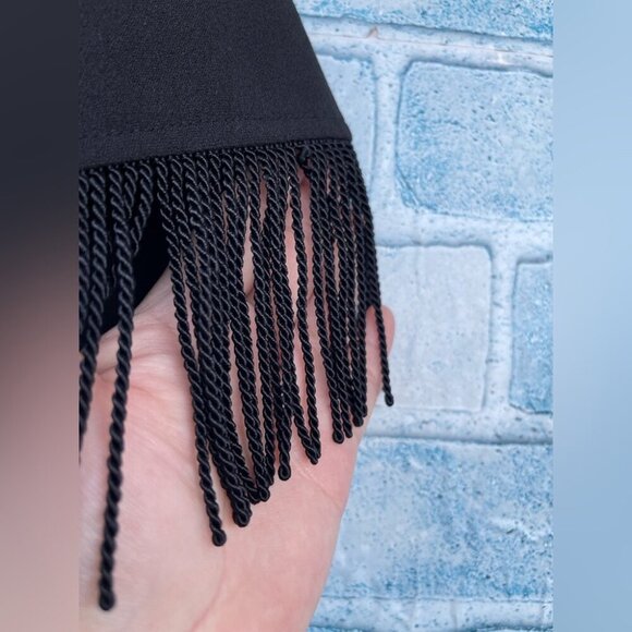 Nookie Womens Iris Black Fringe SkinnyLeg Evening Jumpsuit small - Picture 8 of 15